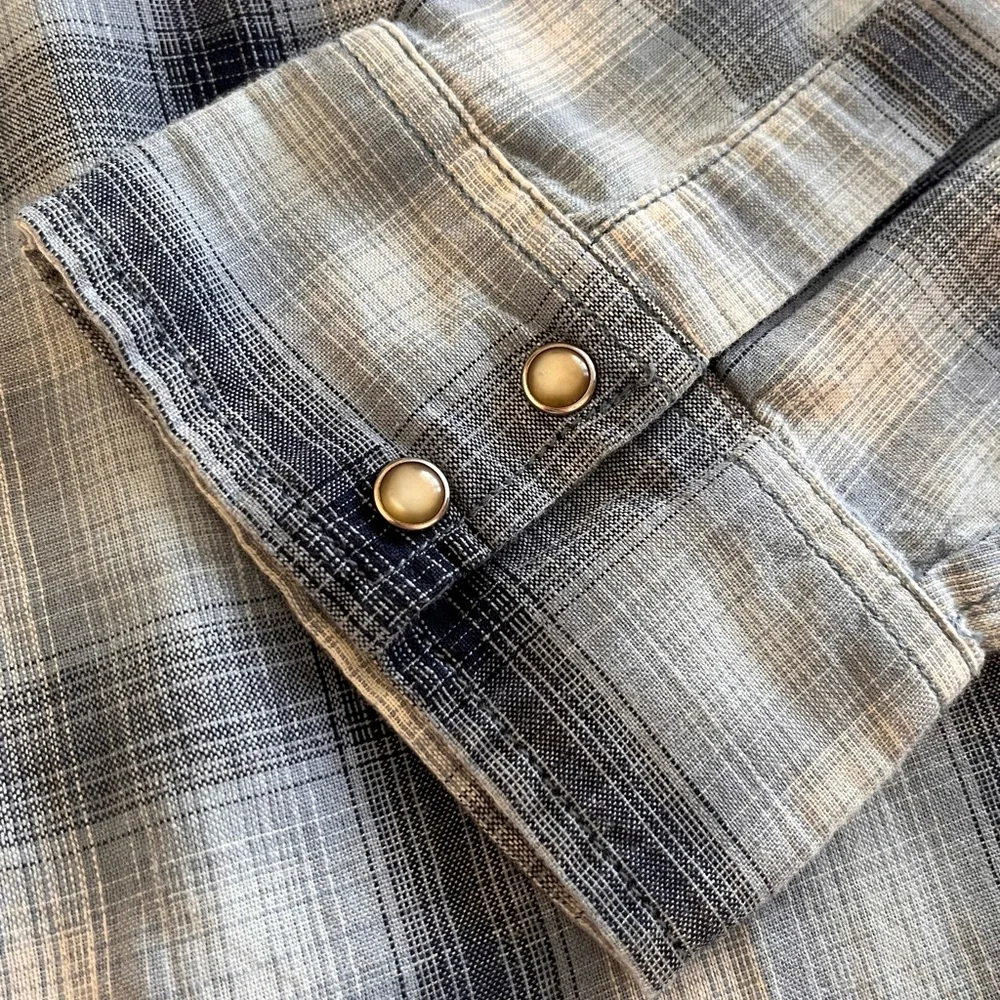 Levi's Men's Blue Plaid‎ Button-Up Western Shirt